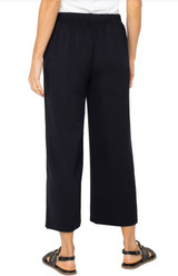Pull On Wide Leg Crop Trouser - Black