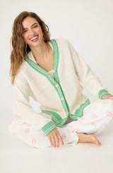 Happiest On The Court Waffle Stitch Cardigan