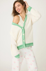 Happiest On The Court Waffle Stitch Cardigan