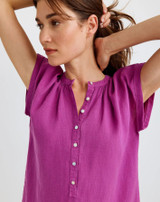 Cap Sleeve Henley Dress - Wild Plum