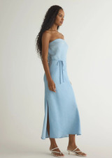 Strapless Bias Maxi Dress - Light Riviera Wash 