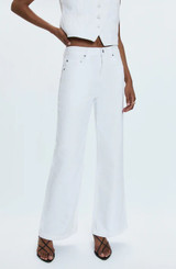 Jadyn Low Slung Palazzo Jean - Vivid White Jadyn Low Slung Palazzo Jean - Vivid White