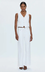 Jadyn Low Slung Palazzo Jean - Vivid White Jadyn Low Slung Palazzo Jean - Vivid White