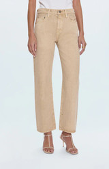 Lexi Mid Rise Bowed Straight Jean - Sand Dollar
