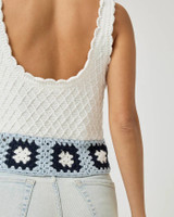 Sonia Crochet Sweater Tank - White 