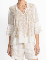 Ruffle Sleeve Blouse -Zion Plaid