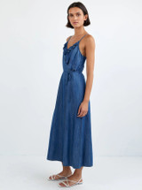 Ruffle Cami Midi Dress - Moonlit Wash