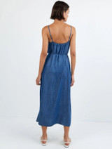 Ruffle Cami Midi Dress - Moonlit Wash
