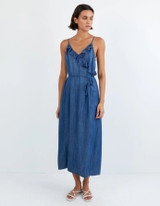 Ruffle Cami Midi Dress - Moonlit Wash