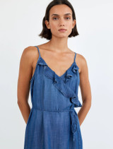 Ruffle Cami Midi Dress - Moonlit Wash
