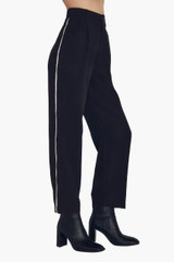 Piped Trouser Pant- Black