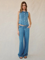 Drawstring Jean- Medium Vintage Wash