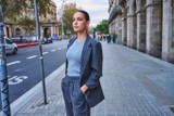 Striped Blazer- Dark Grey Melange Striped Blazer- Dark Grey Melange