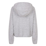 Light Grey Melange Hoodie With Silver Trim 
