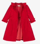 Girls Red Coat With Hat Set - Red