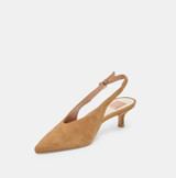 Alenna Light Brown Suede Heels 