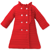 Baby Girls Knitted Coat - Red