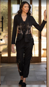 Darri Embroidered Pull-on Soft Twill Jogger - Black