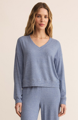 Courtney Long Sleeve Top- Blue