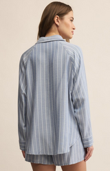 River Plaid Button Up- Blue