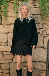 Siren Lace Mini Skirt- Black