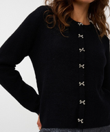 Bow Button Sweater- Black Bow Button Sweater- Black
