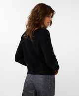 Bow Button Sweater- Black Bow Button Sweater- Black