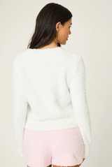 Bundle Up Boucle Long Sleeve Top- Ivory