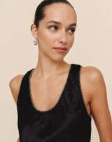 Beaded Trim Tank - Black 