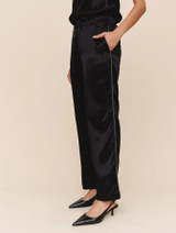 Trouser With Beaded Piping - Black 