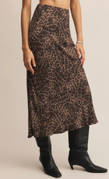 Izabel Leopard Skirt - Desert Tan