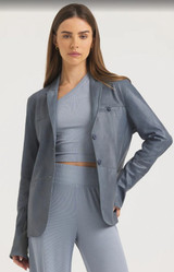 Cara Patina Leather Jacket - Pewter