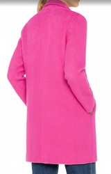 Open Front Coatigan Sweater - Deep Raspberry Pink 
