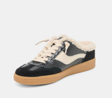 Notice Slide Plush Black Woven Leather 