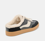 Notice Slide Plush Black Woven Leather 