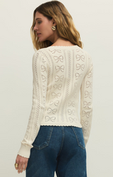 Gema Pointelle Cardigan- Cloud