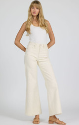 Fiona Wide Leg Jean - Wheat Lace
