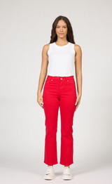 Anika Straight Leg Mid-Rise Jean - Salsa