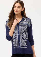 The Slim Audrey Collared Shirt- Bandana