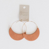 Dutton Saddle Leather And Gold Hoops 2.25"