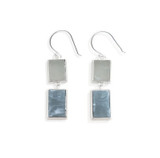 Stacy Silver Drop Earrings With Blue Stones