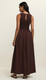 Juniper Linen Maxi Dress - Chocolate Cherry