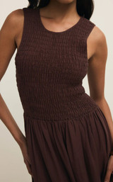Juniper Linen Maxi Dress - Chocolate Cherry
