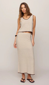 Yessenia Whipstitch Skirt - Linen