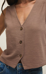 Noelle Textured Tank Top - Milk Shake