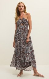 Lanie Zinn Floral Maxi Dress- Chocolate Cherry
