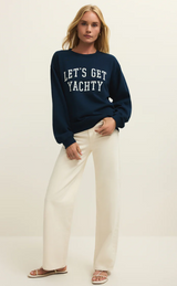 Yachty Boyfriend Sweatshirt- Eclipse