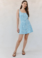 Sleeveless Button Front Fitted Dress - Vintage Fleur Denim