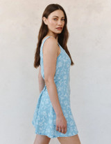Sleeveless Button Front Fitted Dress - Vintage Fleur Denim
