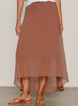Meant To Be Pleated Midi Skirt -  Mud Bath